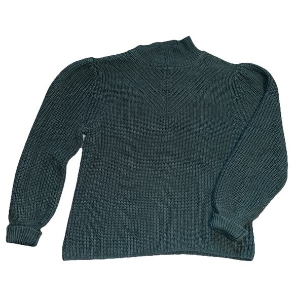 Rachel Zoe Women XL Mock Neck Forest Green Pullover Sweater Cottage Core - Picture 9 of 9